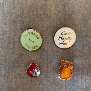 Set of four enamel pins